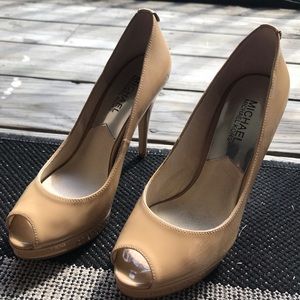 Michael Kors nude peep toe heels